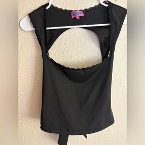 Edikted Black Top with Lace Detail